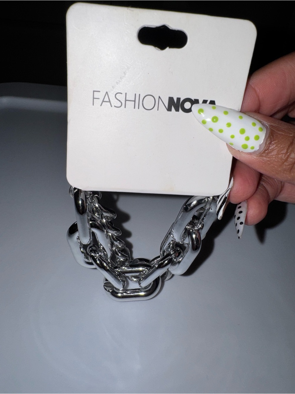 Fashion Nova Chunky Silver Chain Bracelet